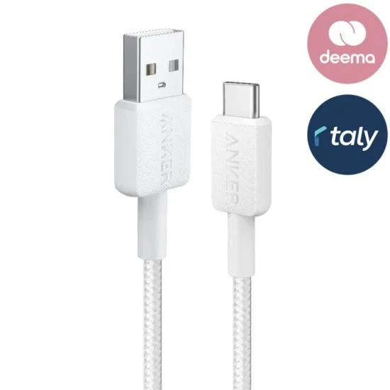 Anker 322 USB-A to USB-C Cable (3ft Braided) - White